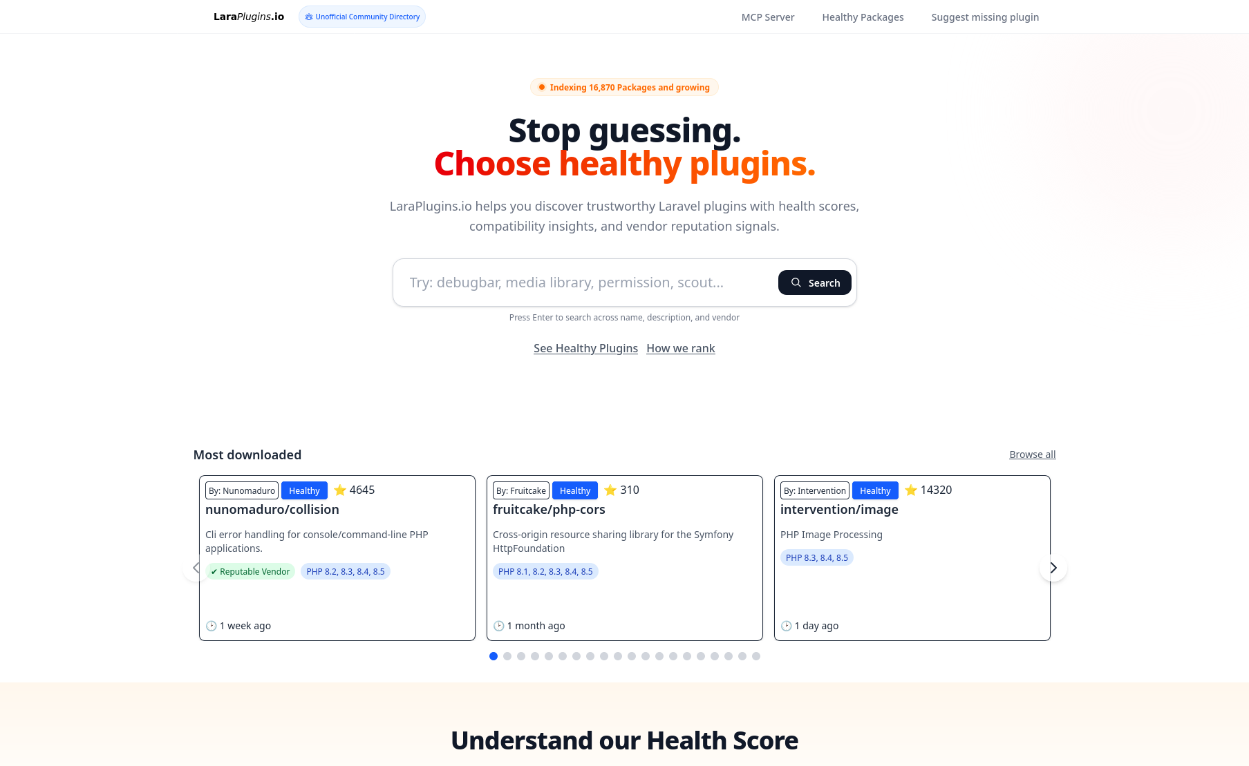 Homepage sito https://LaraPlugins.io/, clicca per visitare il progetto.