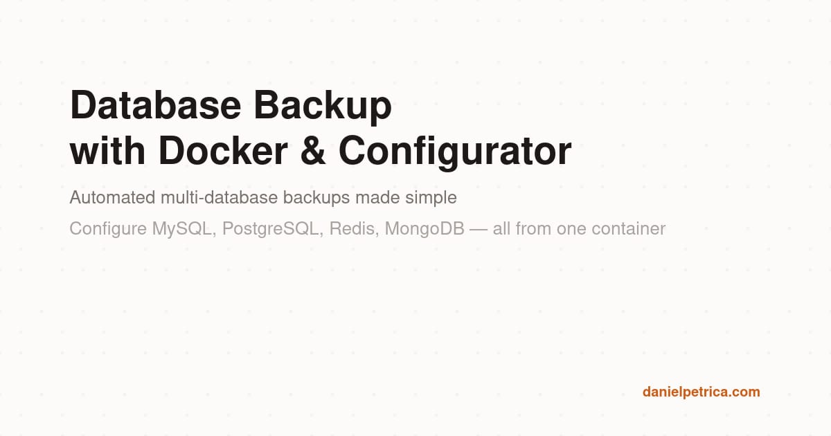 Easy database backups with docker-compose